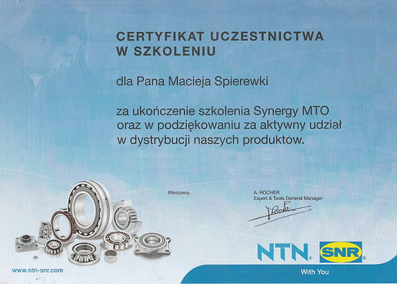 Certificato di Synergy MTO