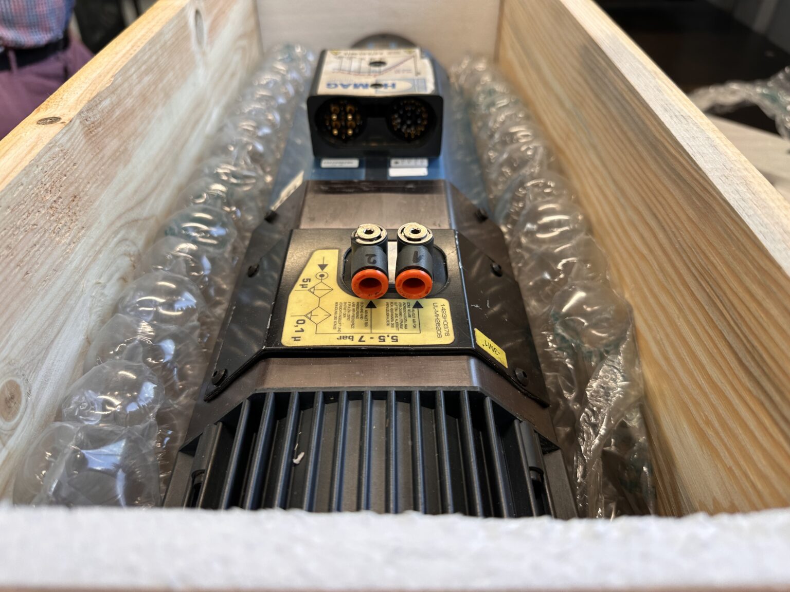 HOMAG SKF spindel uit Weeke Venture 1M beveiligd voor transport